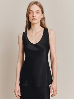Ghost Margot Satin Vest Top, Black