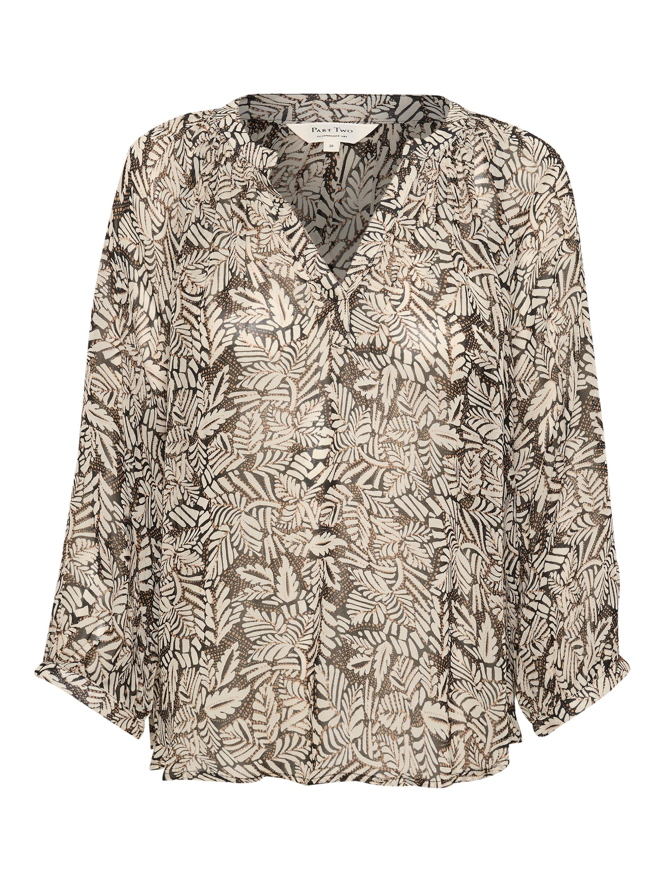 Part Two Erdonae Loose Fit 3/4 Sleeve Blouse, Black/Multi