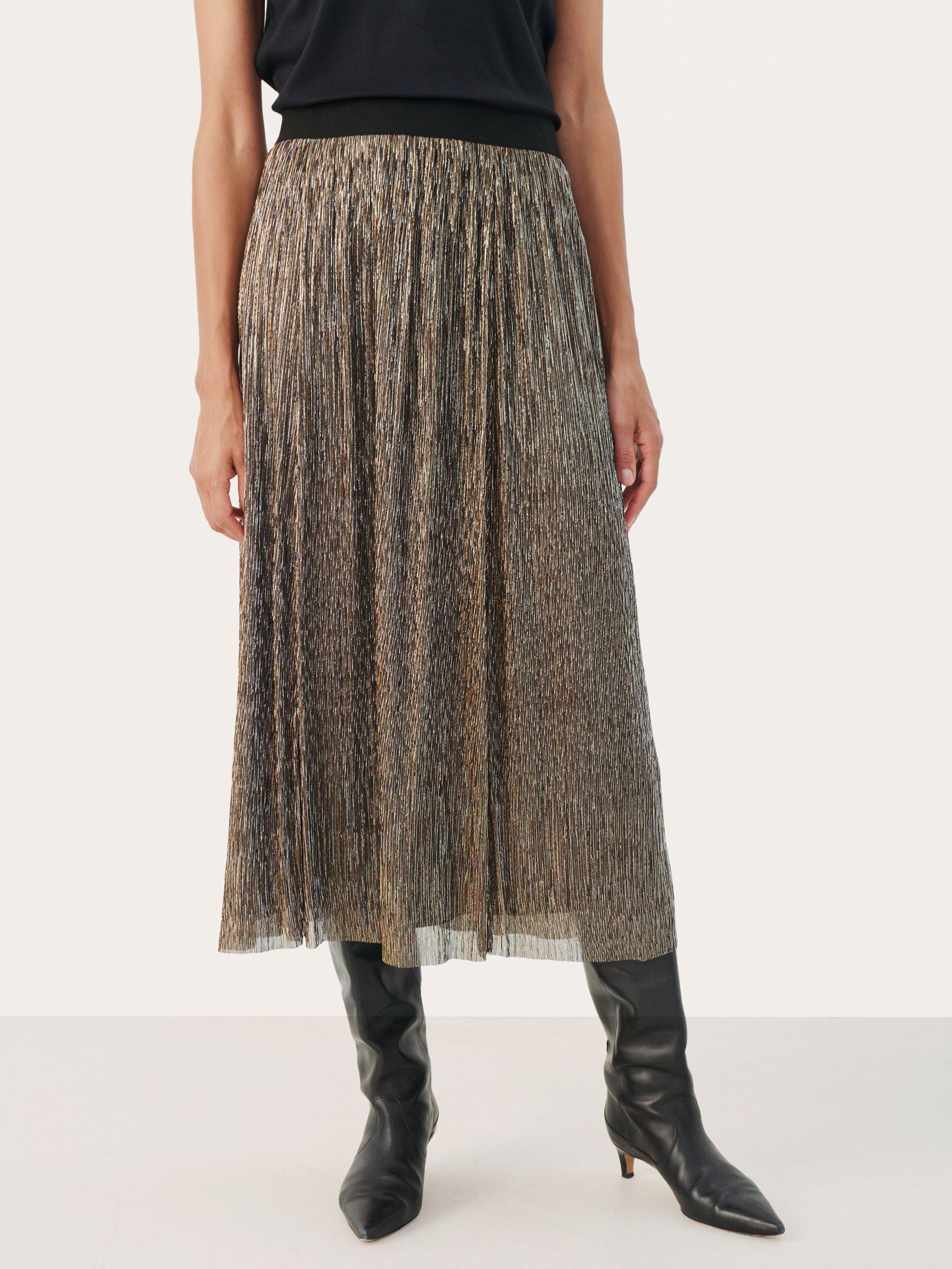 Black gold midi skirt hotsell