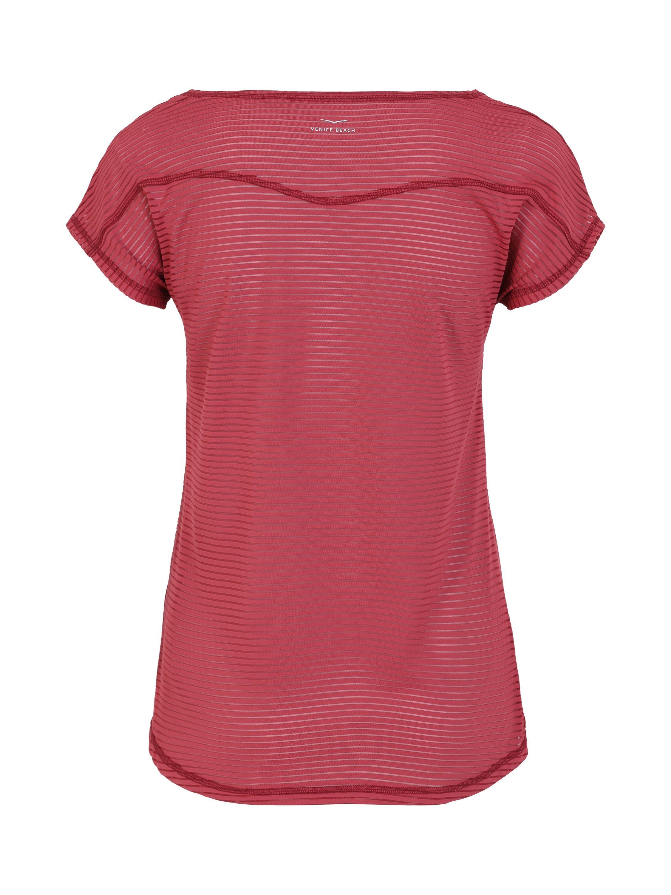 Product image 5 of 7, which shows Venice Beach Damaris Short Sleeve Gym Top, Deep Red, XS
