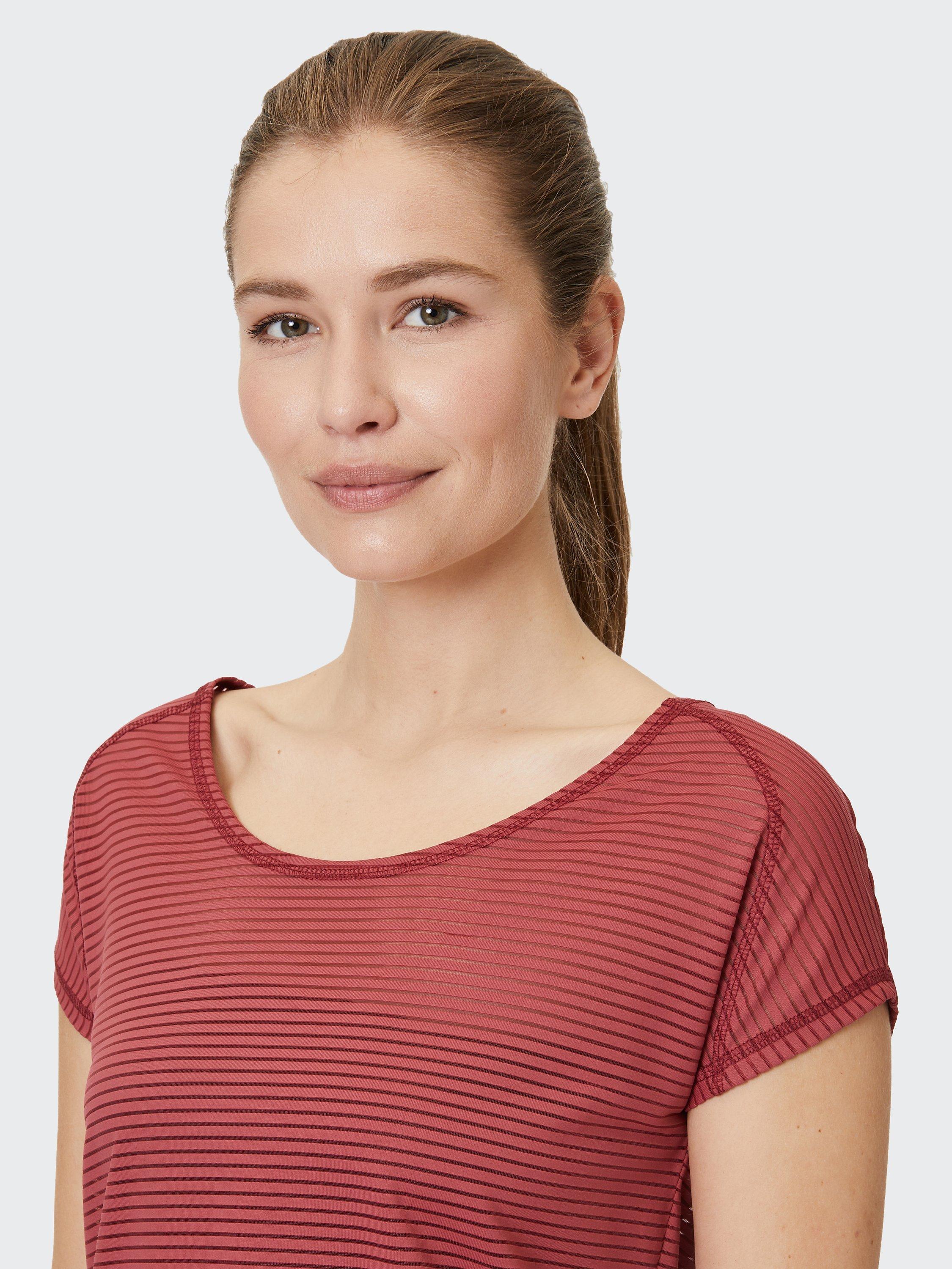 Product image 6 of 7, which shows Venice Beach Damaris Short Sleeve Gym Top, Deep Red, XS