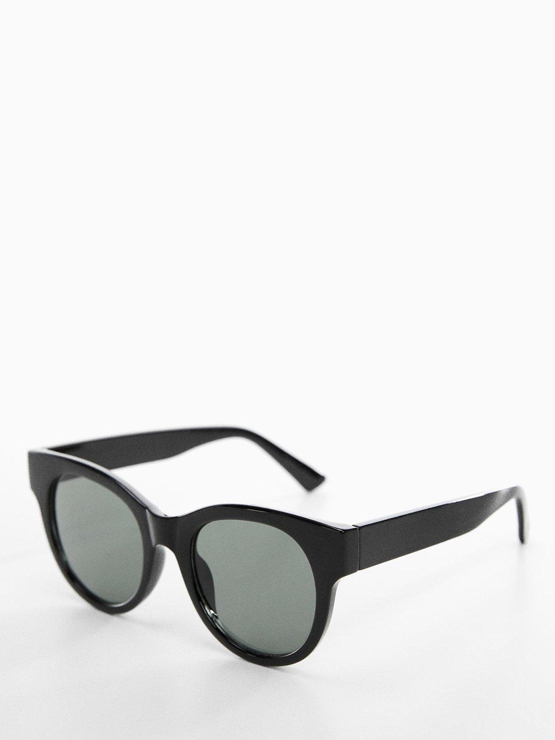 Mango Women's Jana Round Sunglasses, Black/Grey, One Size