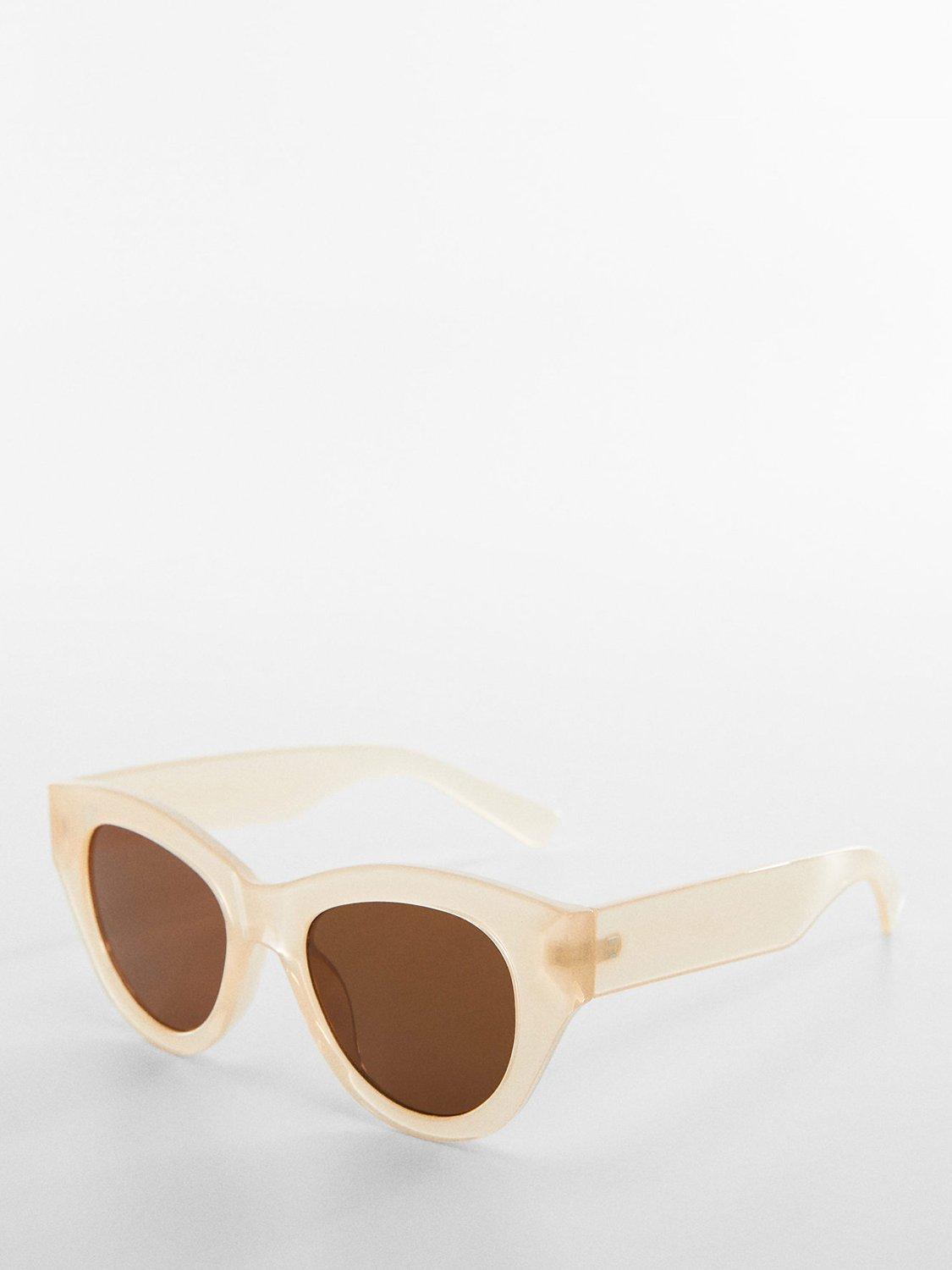 Mango Women's Jaira Oval Sunglasses, Yellow/Brown, One Size