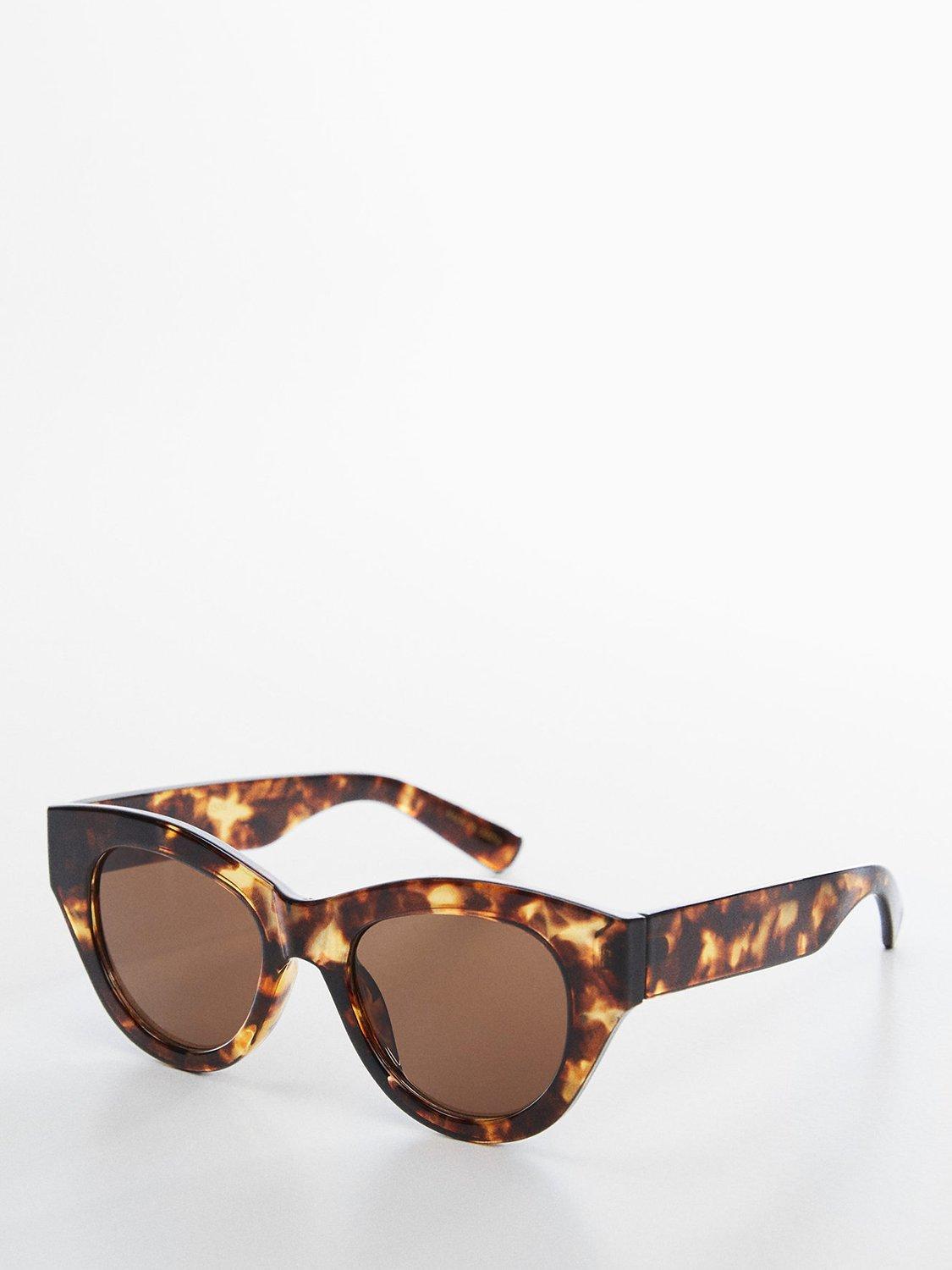Mango Women's Jaira Oval Sunglasses, Havana/Brown, One Size