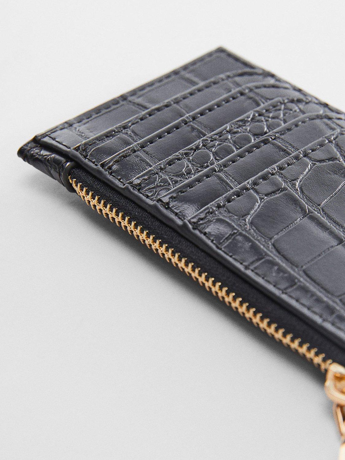 Mango Leticia Crocodile Effect Logo Purse