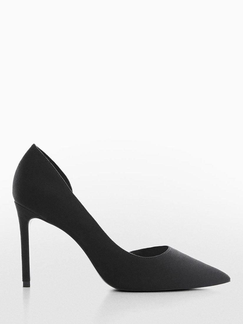 Product image 1 of 4, which shows Mango Audrey Pointed Toe Court Shoes, Black, 2