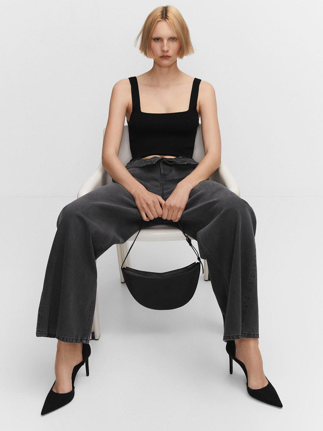 Product image 2 of 4, which shows Mango Audrey Pointed Toe Court Shoes, Black, 2