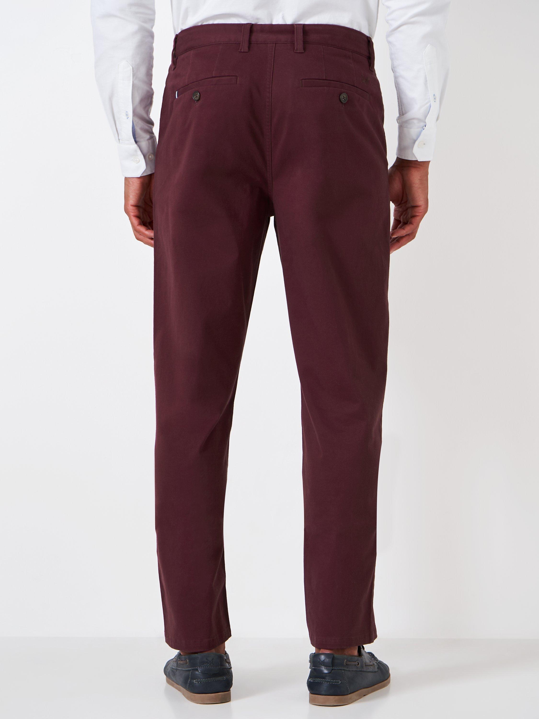 Product image 3 of 8, which shows Crew Clothing Straight Fit Chinos, Red Wine, 38L