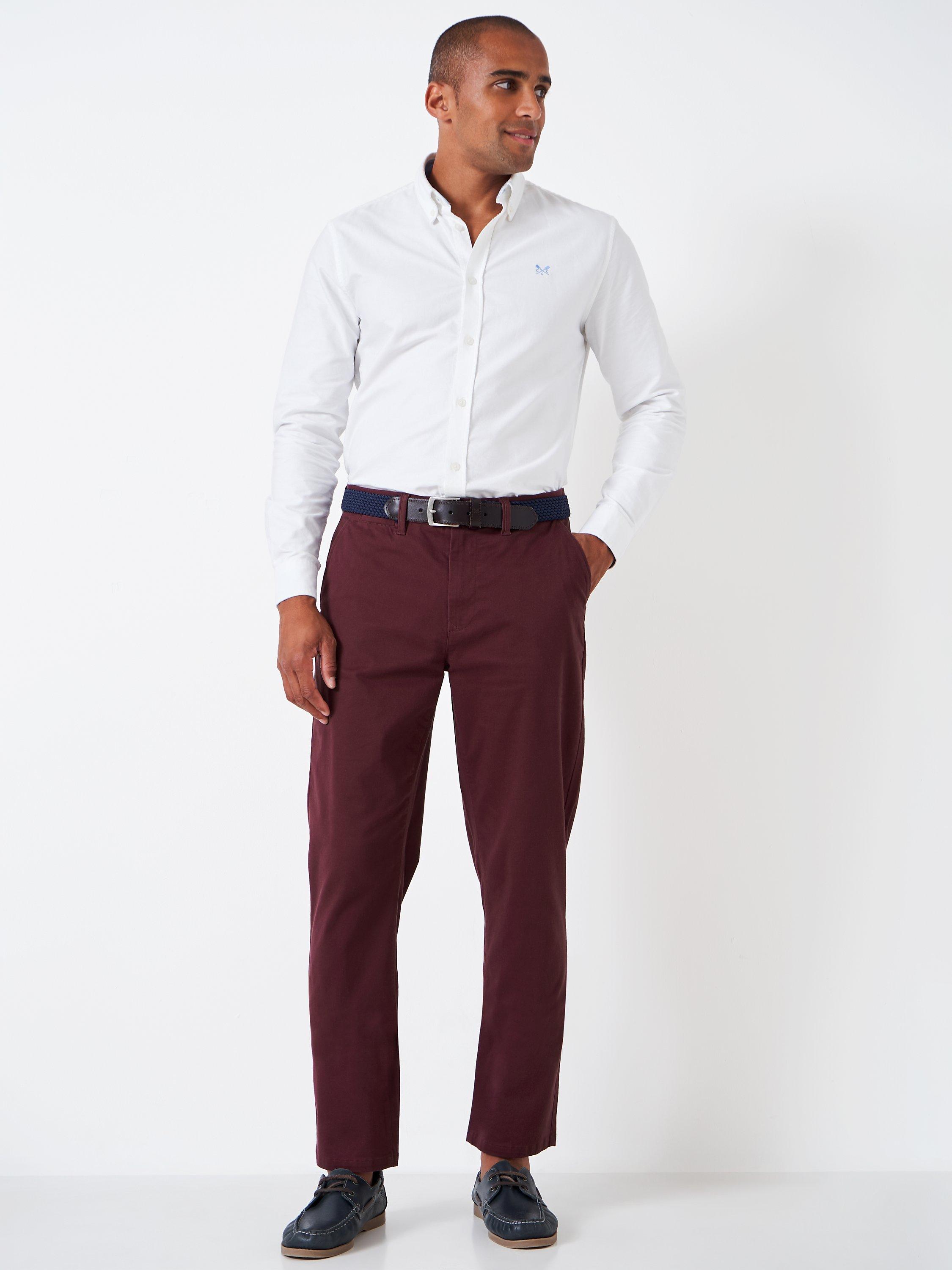 Product image 4 of 8, which shows Crew Clothing Straight Fit Chinos, Red Wine, 38L