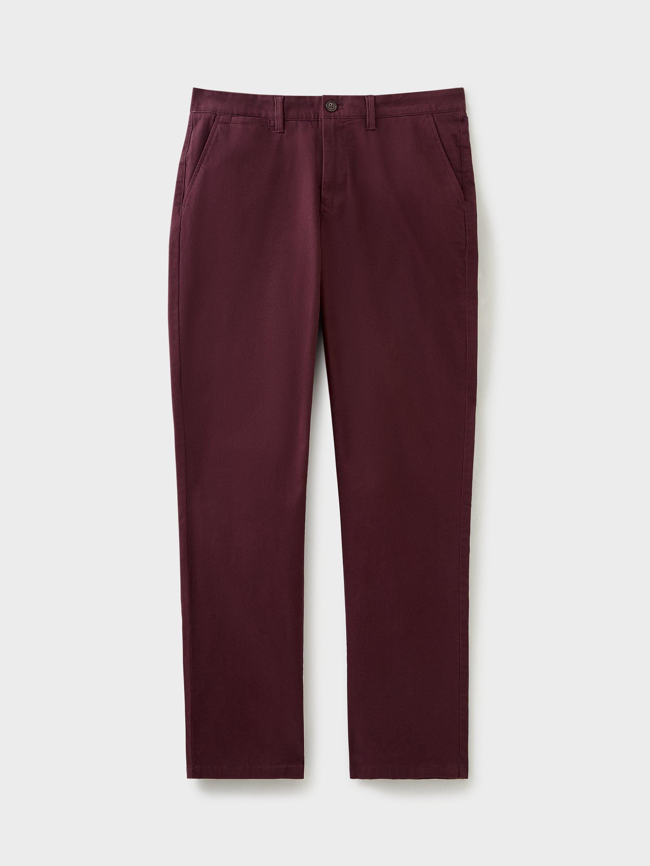 Product image 5 of 8, which shows Crew Clothing Straight Fit Chinos, Red Wine, 38L