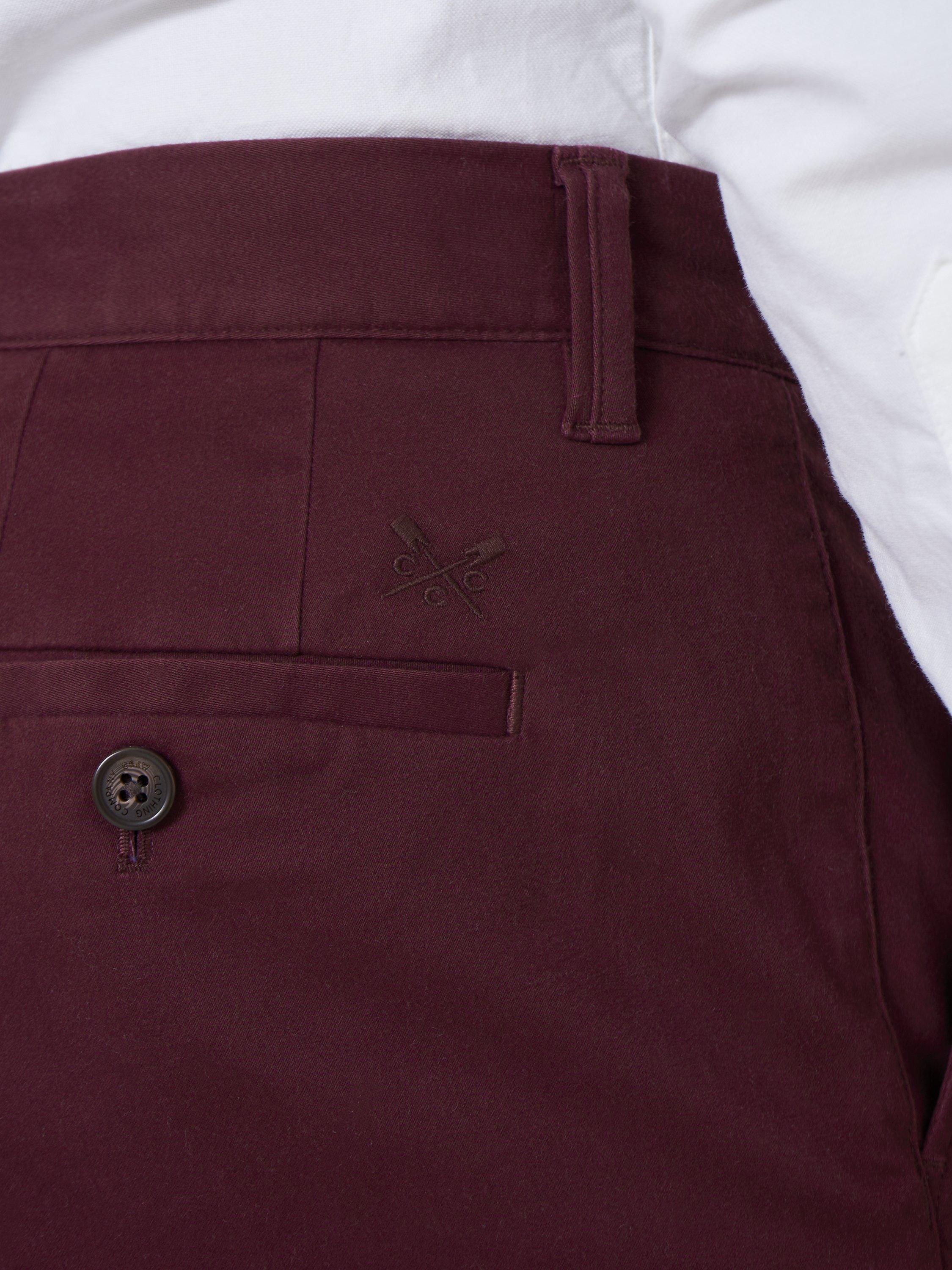 Product image 6 of 8, which shows Crew Clothing Straight Fit Chinos, Red Wine, 38L