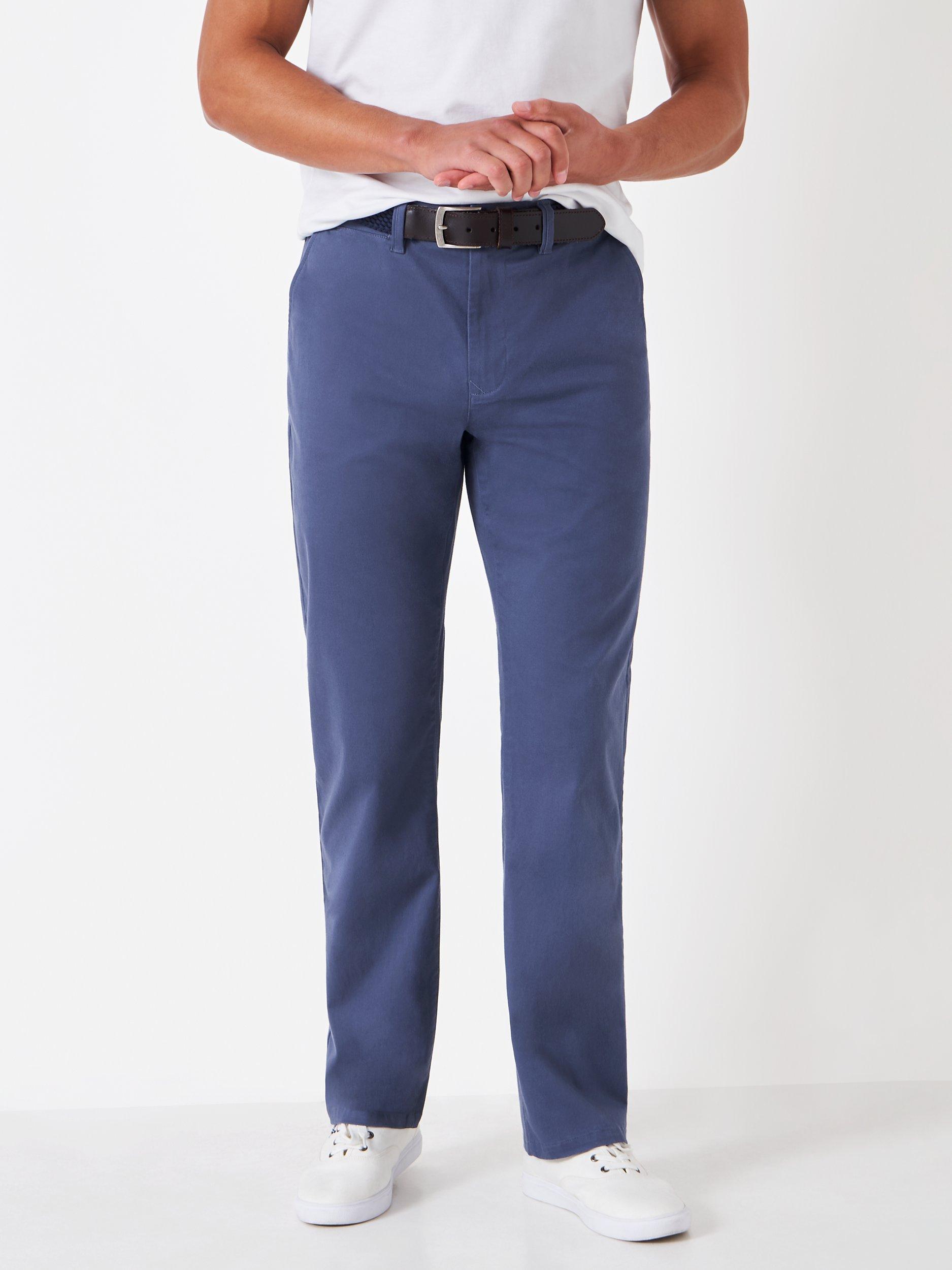 Product image 1 of 5, which shows Crew Clothing Straight Fit Chinos, Denim Blue, 30R