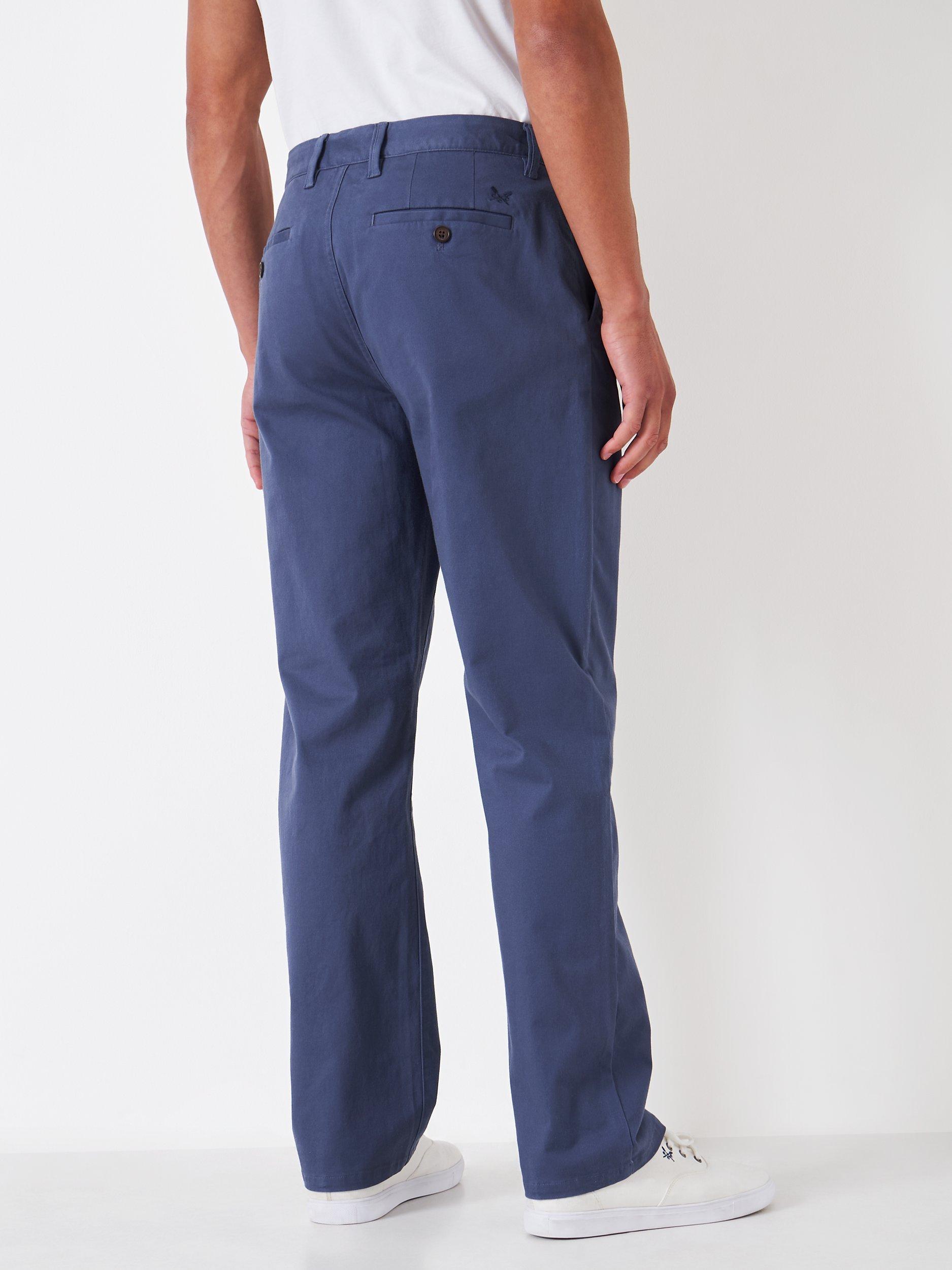 Product image 2 of 5, which shows Crew Clothing Straight Fit Chinos, Denim Blue, 30R