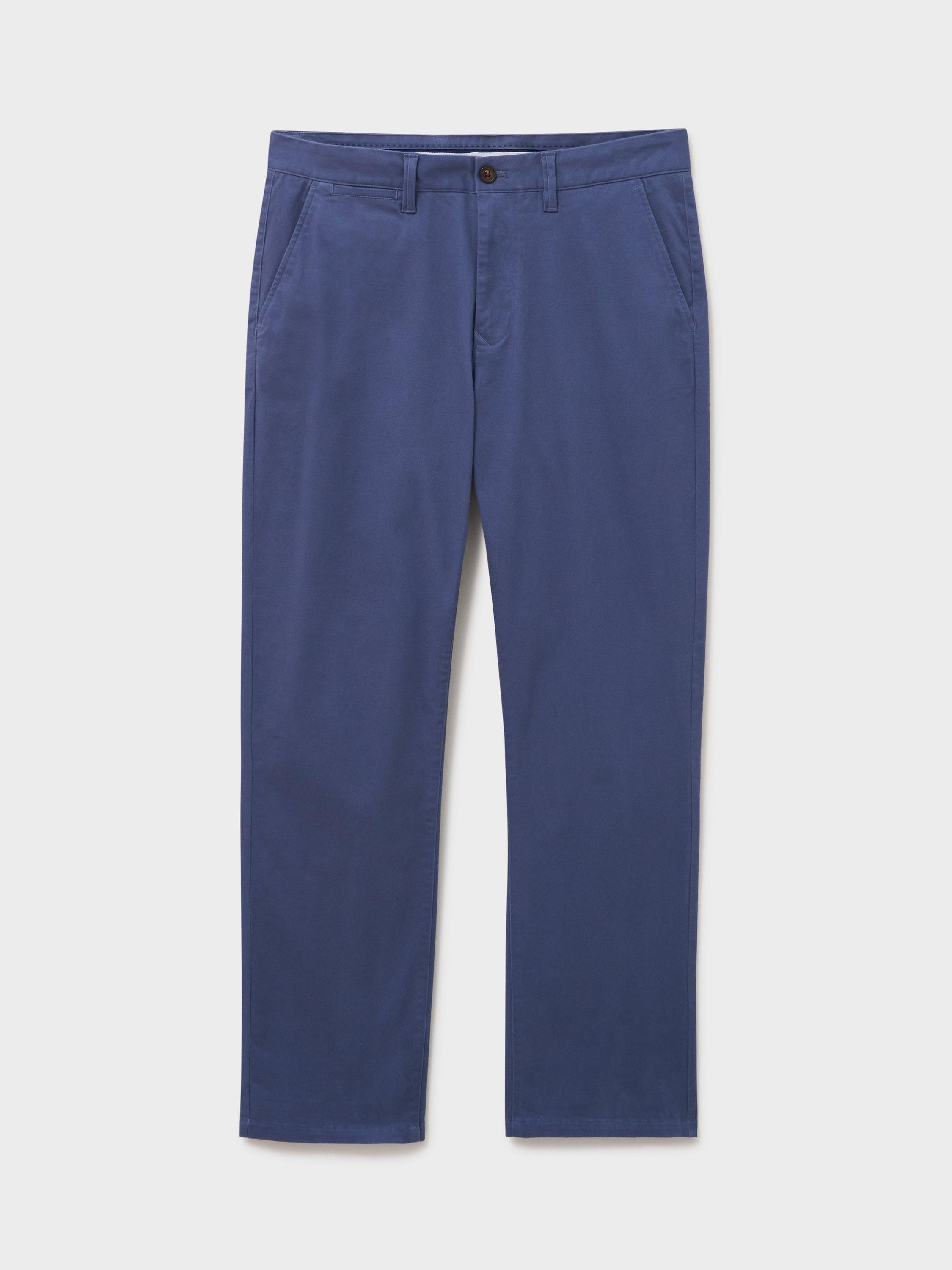 Product image 4 of 5, which shows Crew Clothing Straight Fit Chinos, Denim Blue, 30R