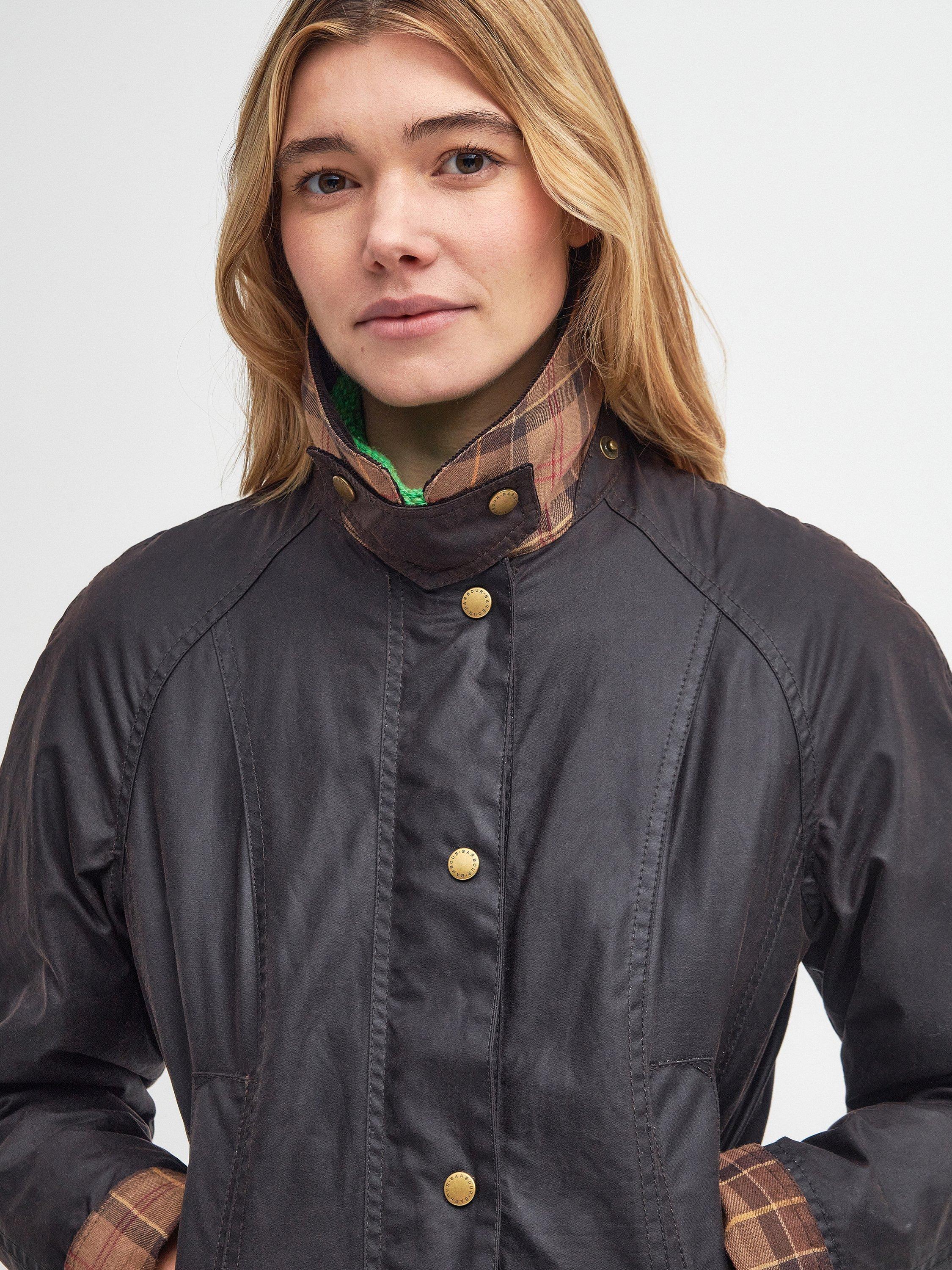 Product image 4 of 9, which shows Barbour Beadnell Wax Jacket, Brown, 4
