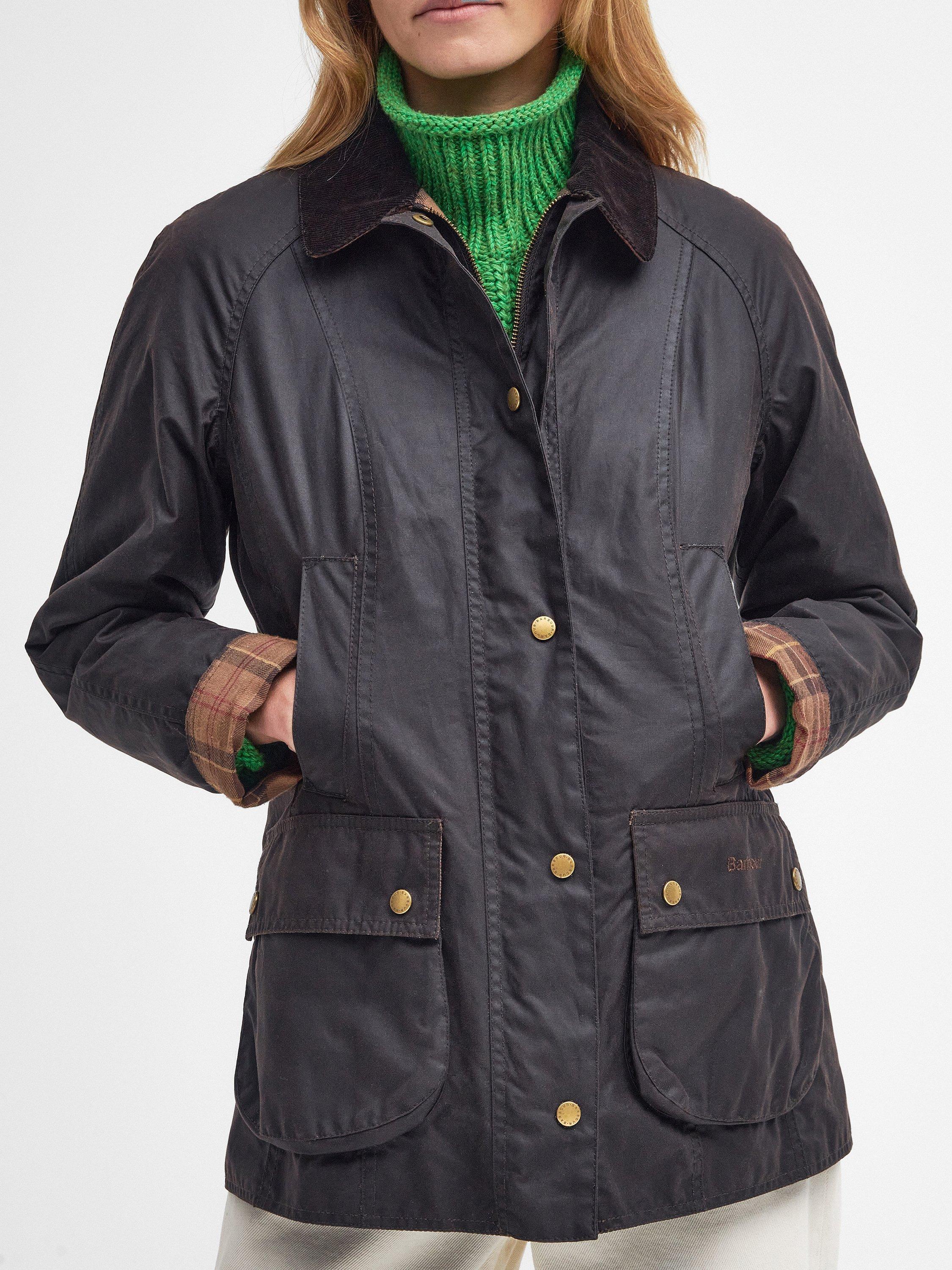 Product image 6 of 9, which shows Barbour Beadnell Wax Jacket, Brown, 4