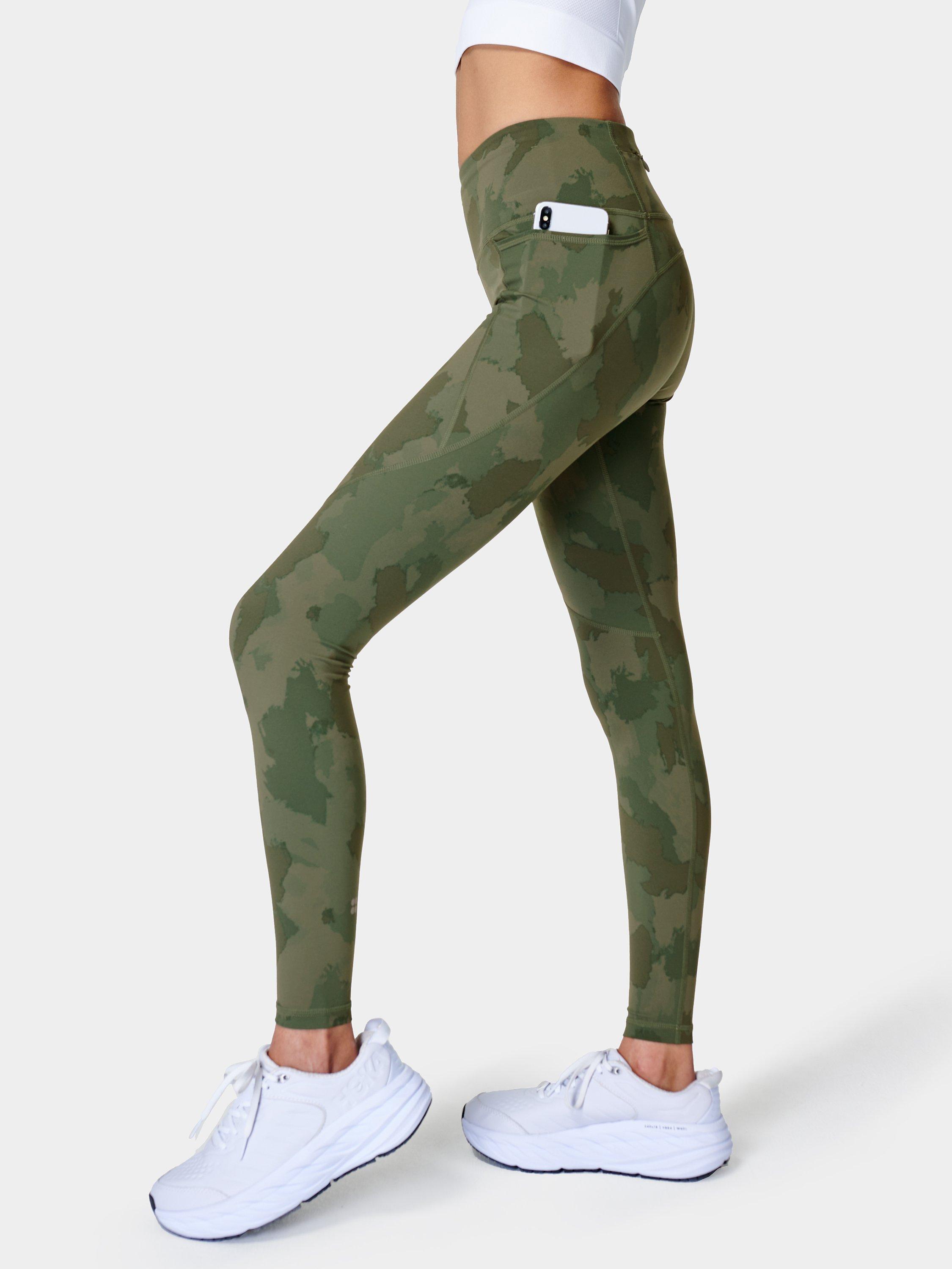 Sweaty Betty Power Gym Leggings Green Painted Camo