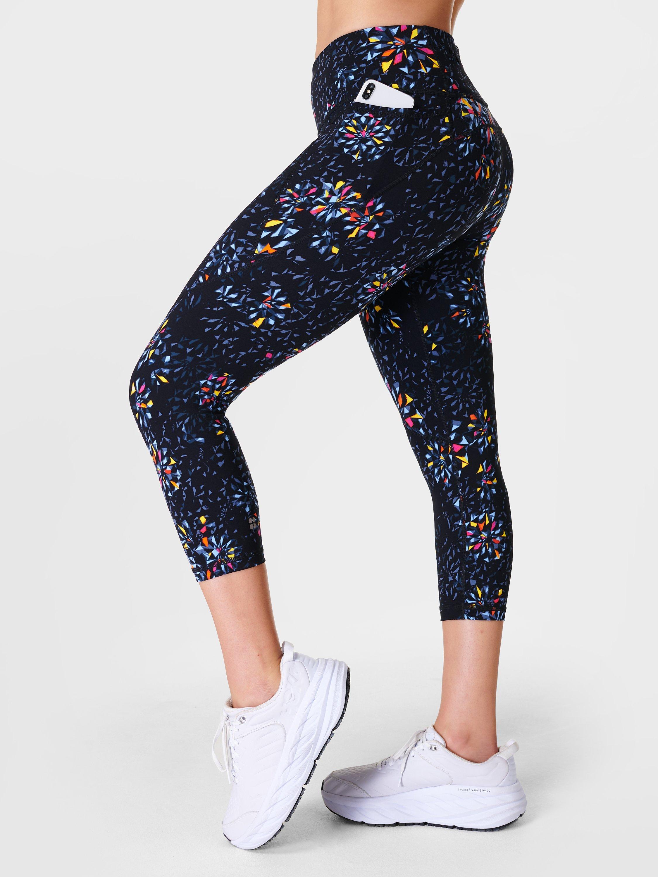Sweaty Betty Power Cropped Gym Leggings, Black Faceted 