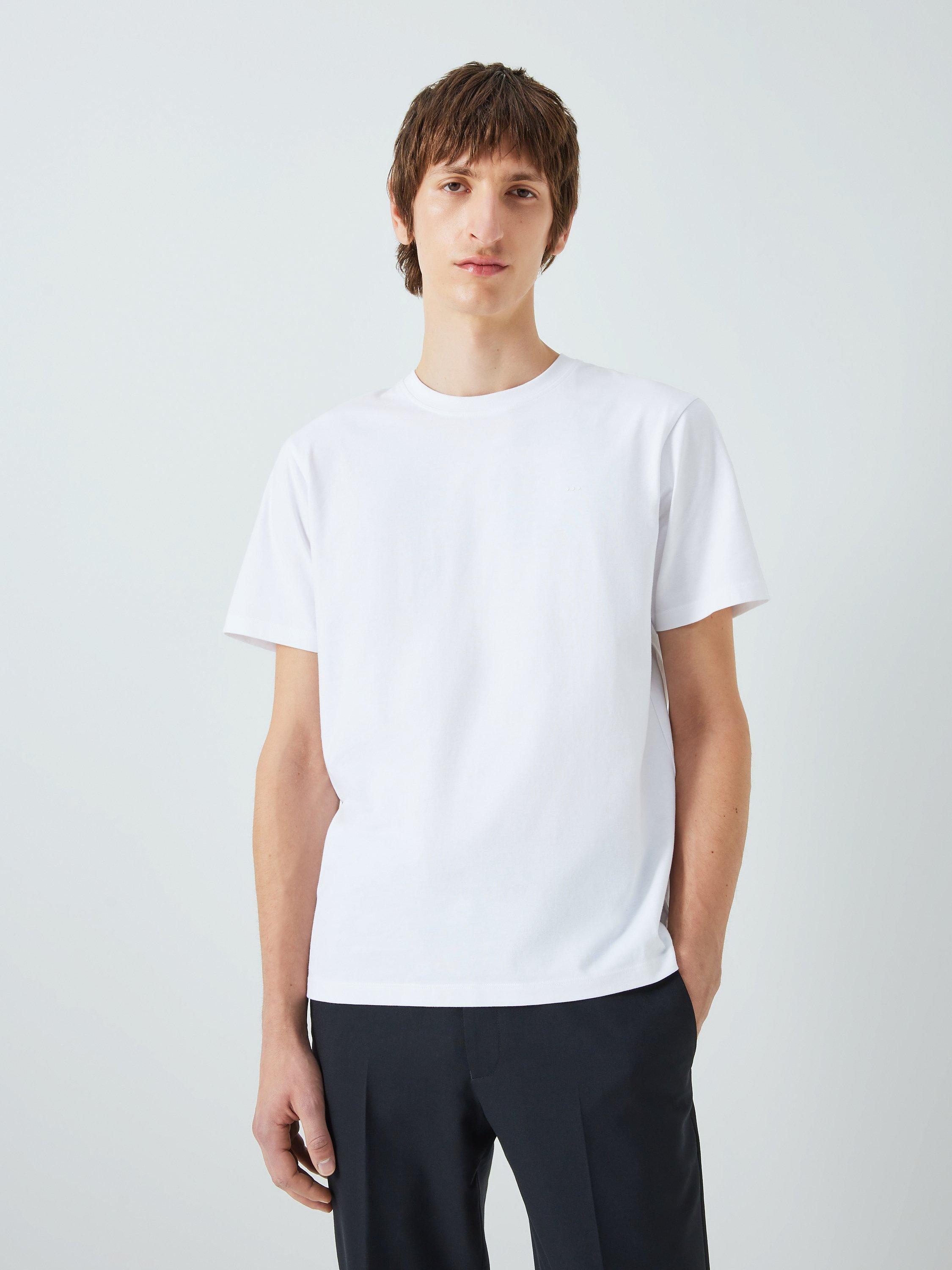 Product image 1 of 6, which shows Kin Logo Regular Fit Short Sleeve Cotton T-Shirt, Bright White, S