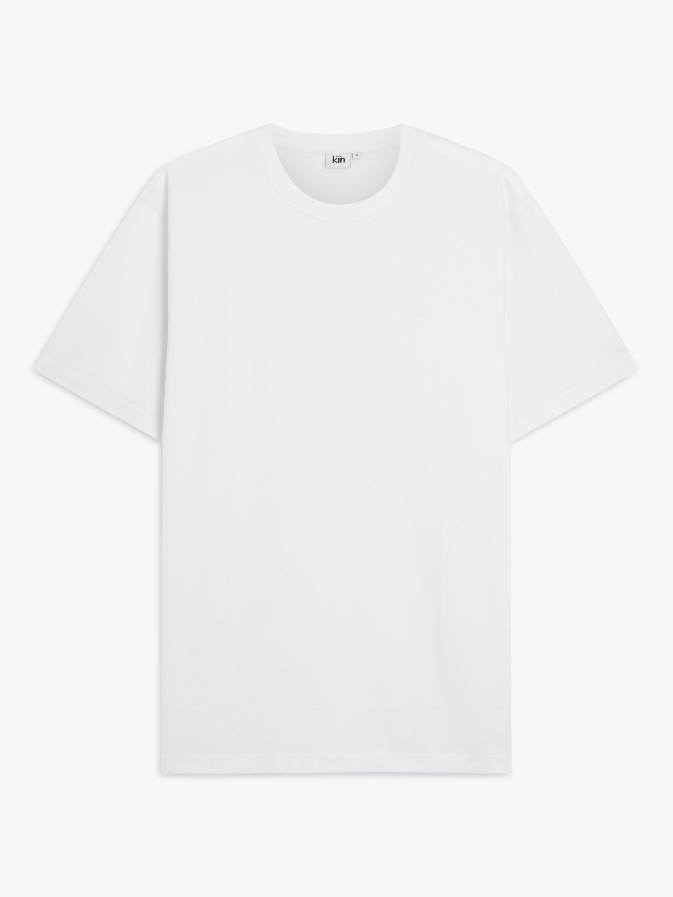Product image 4 of 6, which shows Kin Logo Regular Fit Short Sleeve Cotton T-Shirt, Bright White, S
