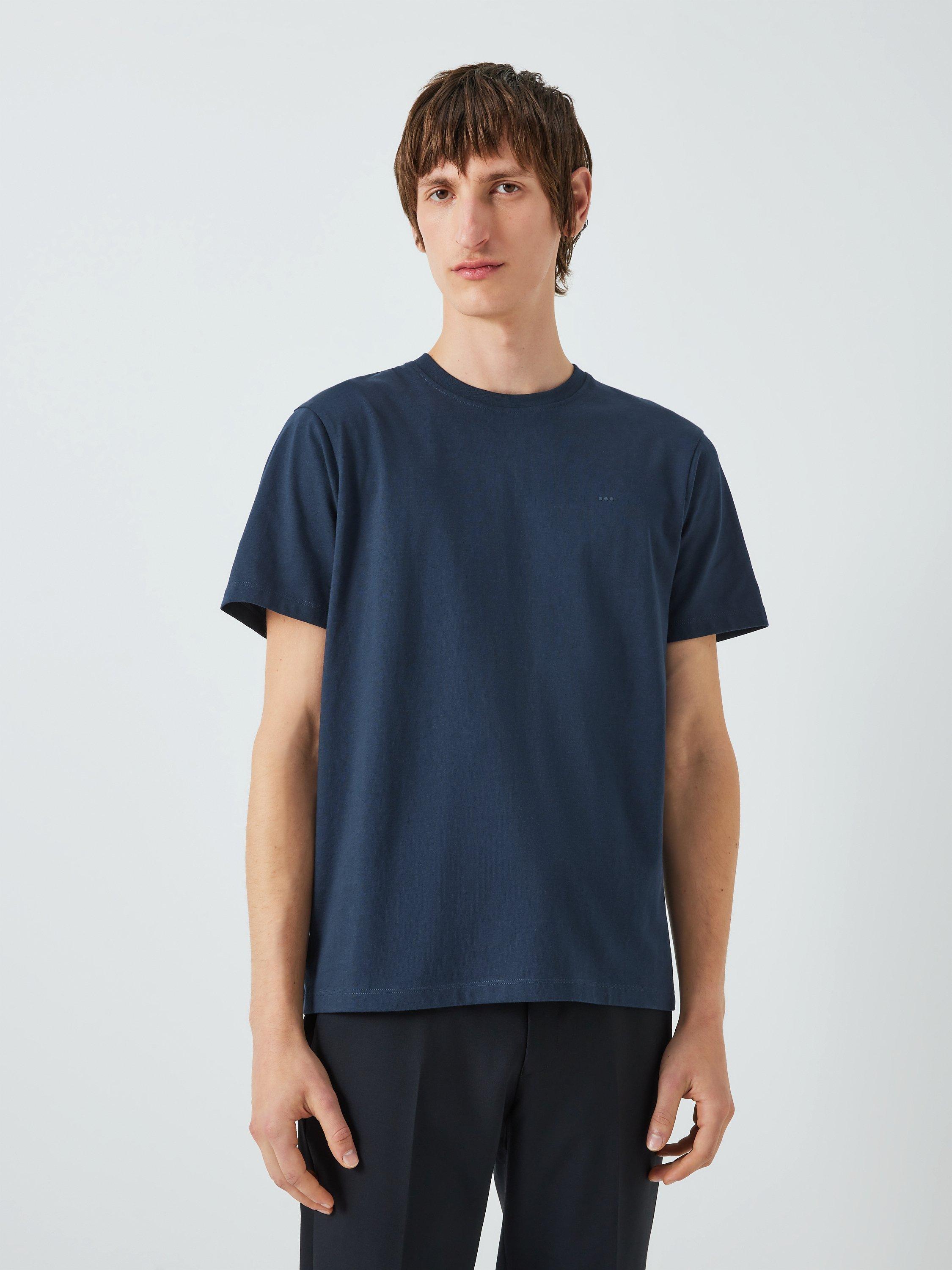 Product image 1 of 6, which shows Kin Logo Regular Fit Short Sleeve Cotton T-Shirt, Dark Sapphire, S