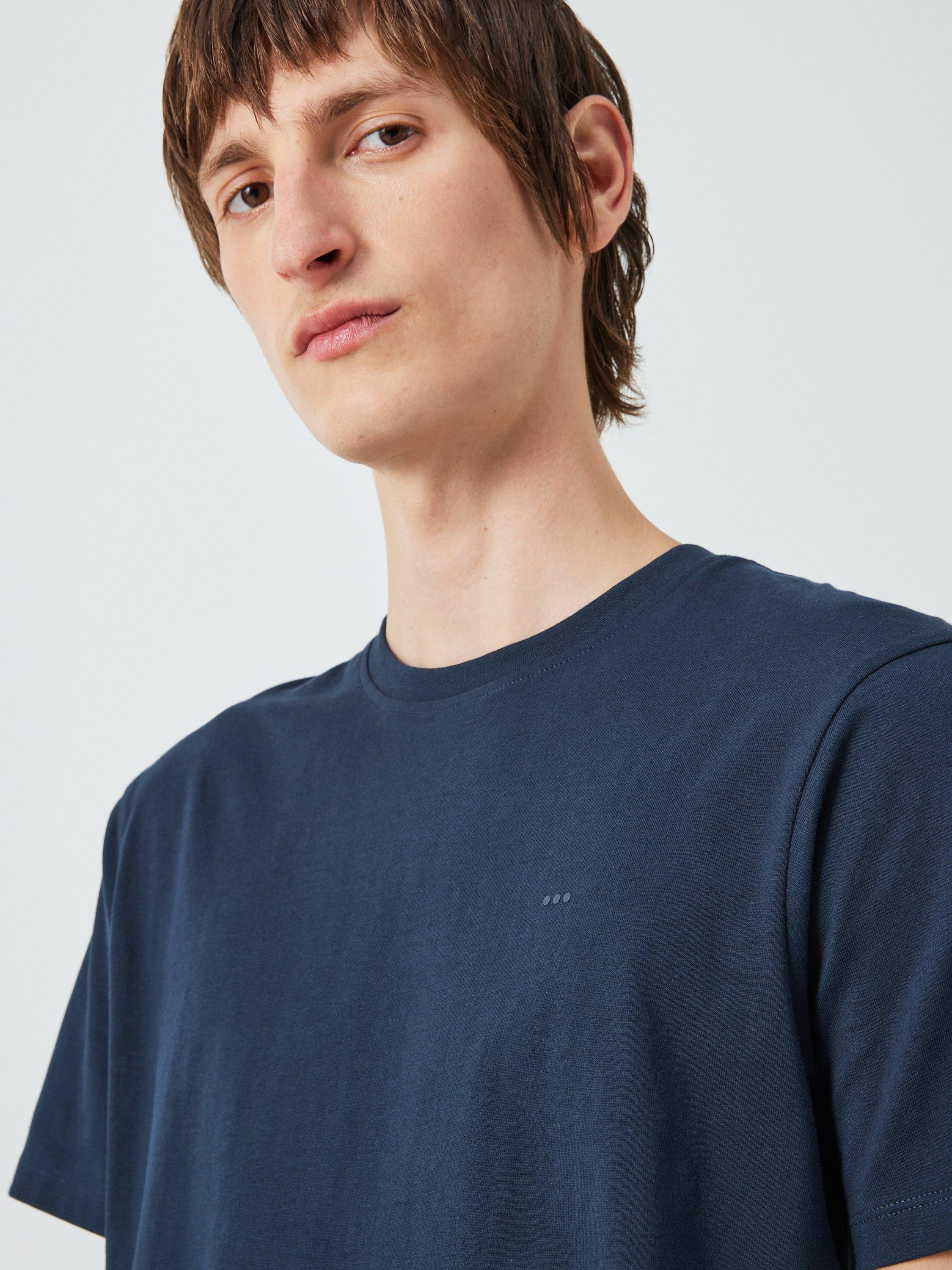 Product image 5 of 6, which shows Kin Logo Regular Fit Short Sleeve Cotton T-Shirt, Dark Sapphire, S