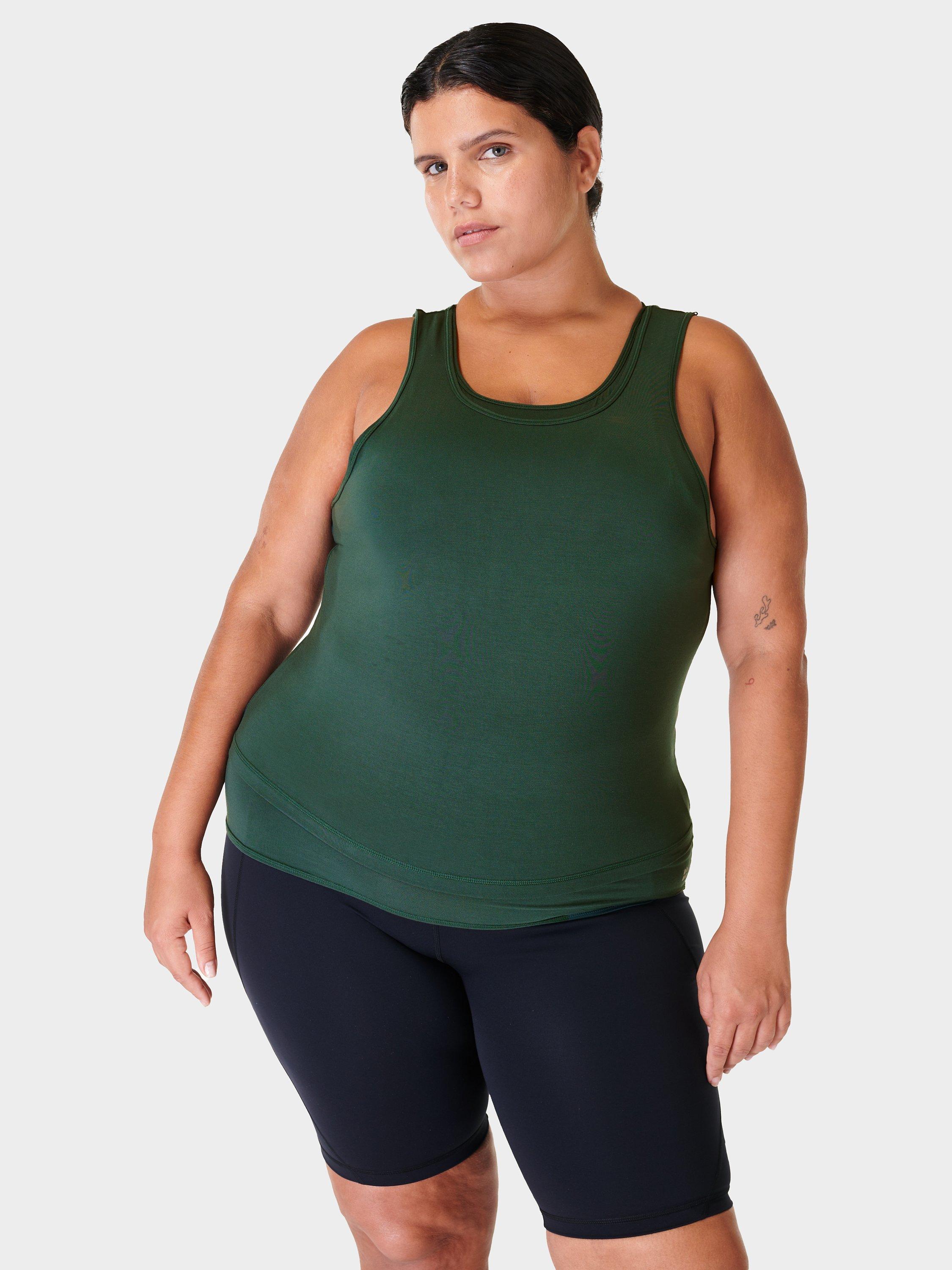 Sweaty Betty Double Up Tank Top, Trek Green