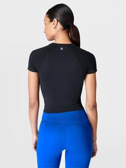 Sweaty Betty Athlete Crop Seamless Workout Top - view 2, Black