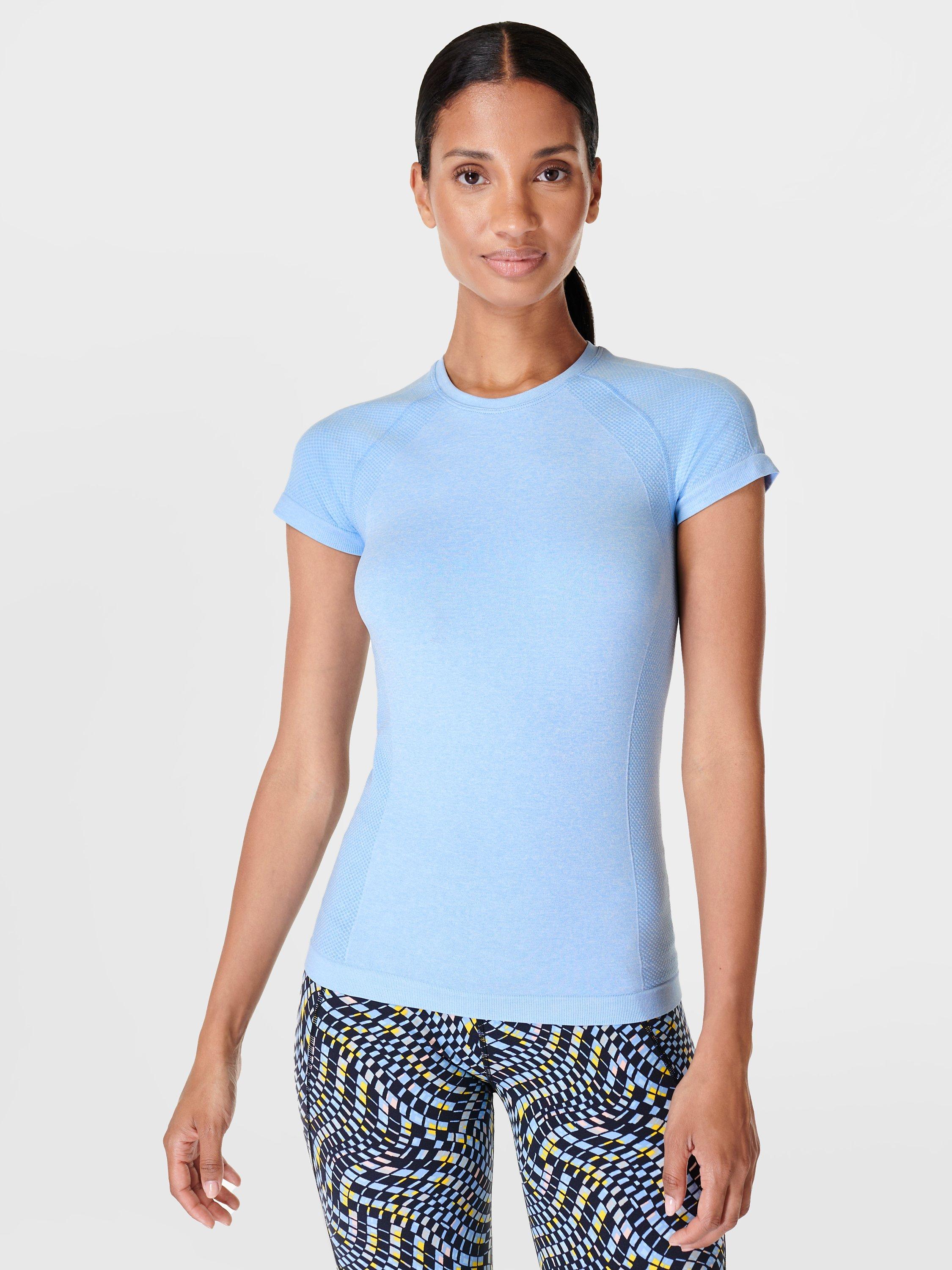 Sweaty Betty Athlete Seamless Workout T-Shirt, Filter Blue