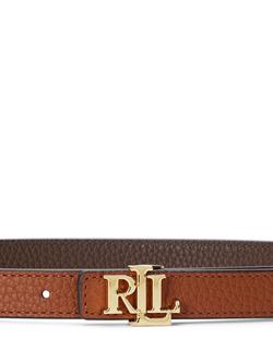 Lauren Ralph Lauren 20 Reversible Leather Belt - view 2, Tan/Dark Brown