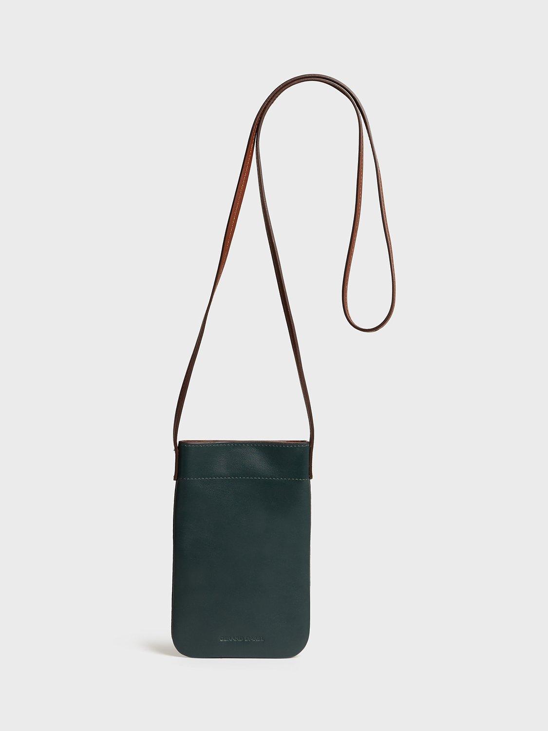 Gerard Darel Plain Leather Phone Bag, Amazon/Billiard
