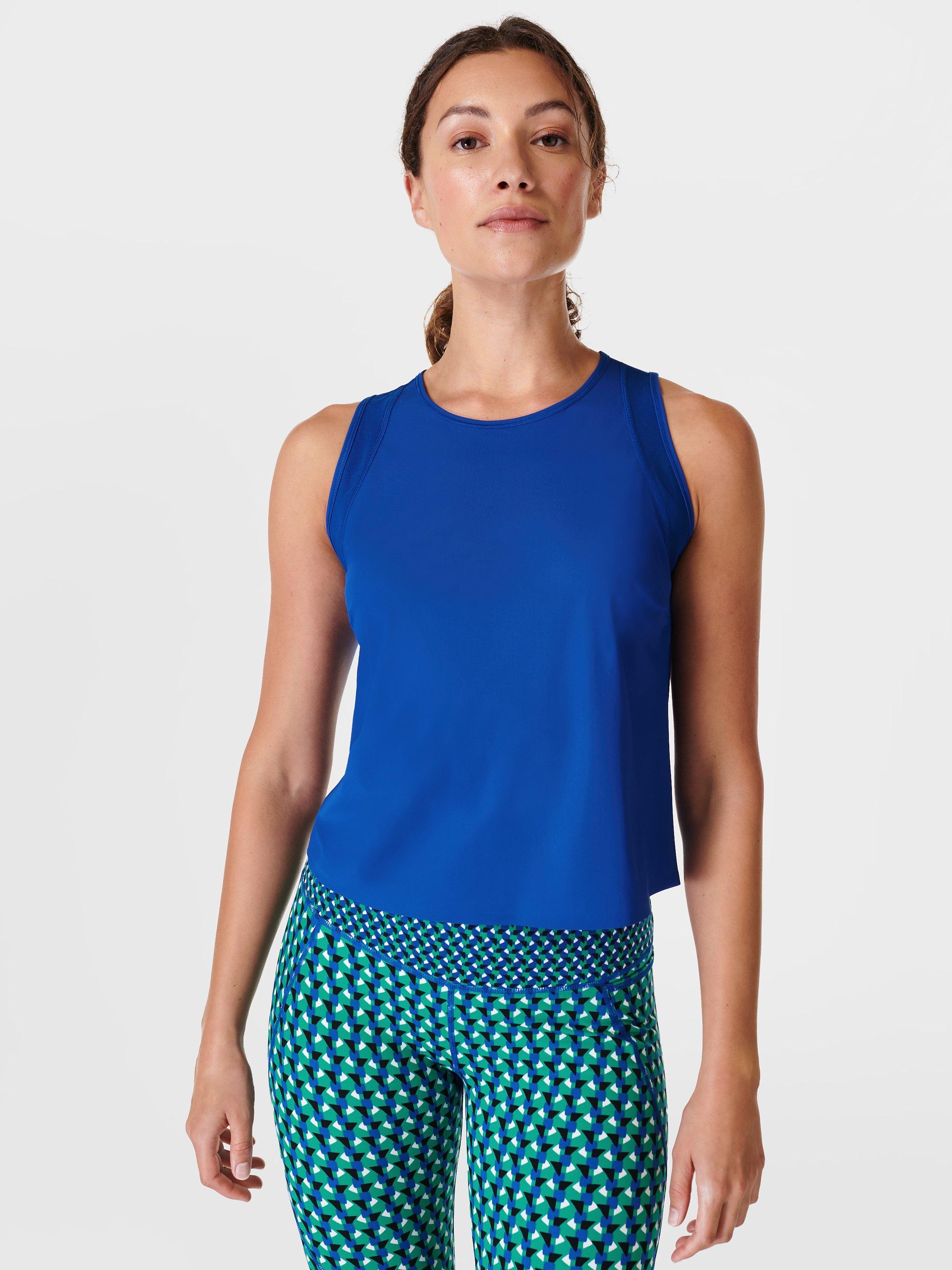 Sweaty Betty Swifty Workout Tank Top, Lightning Blue