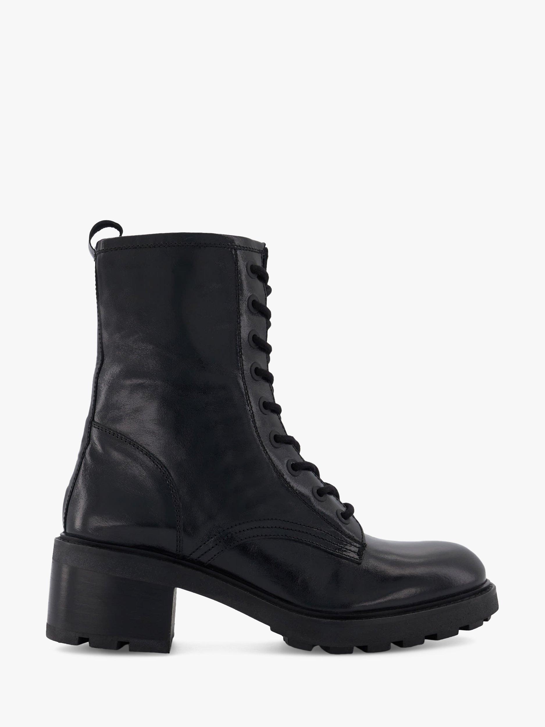 Dune Phenomenal Leather Ankle Boots Black