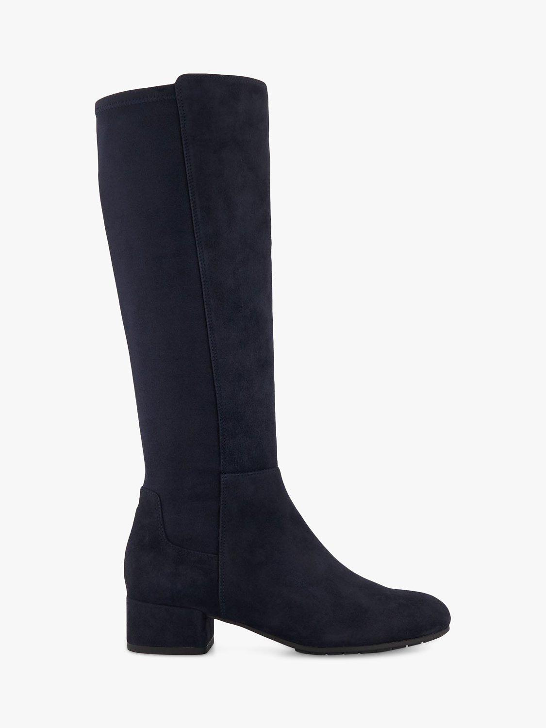 Dune Tayla Suede Knee High Boots Navy