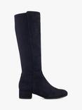 Dune Tayla Suede Knee High Boots, Navy