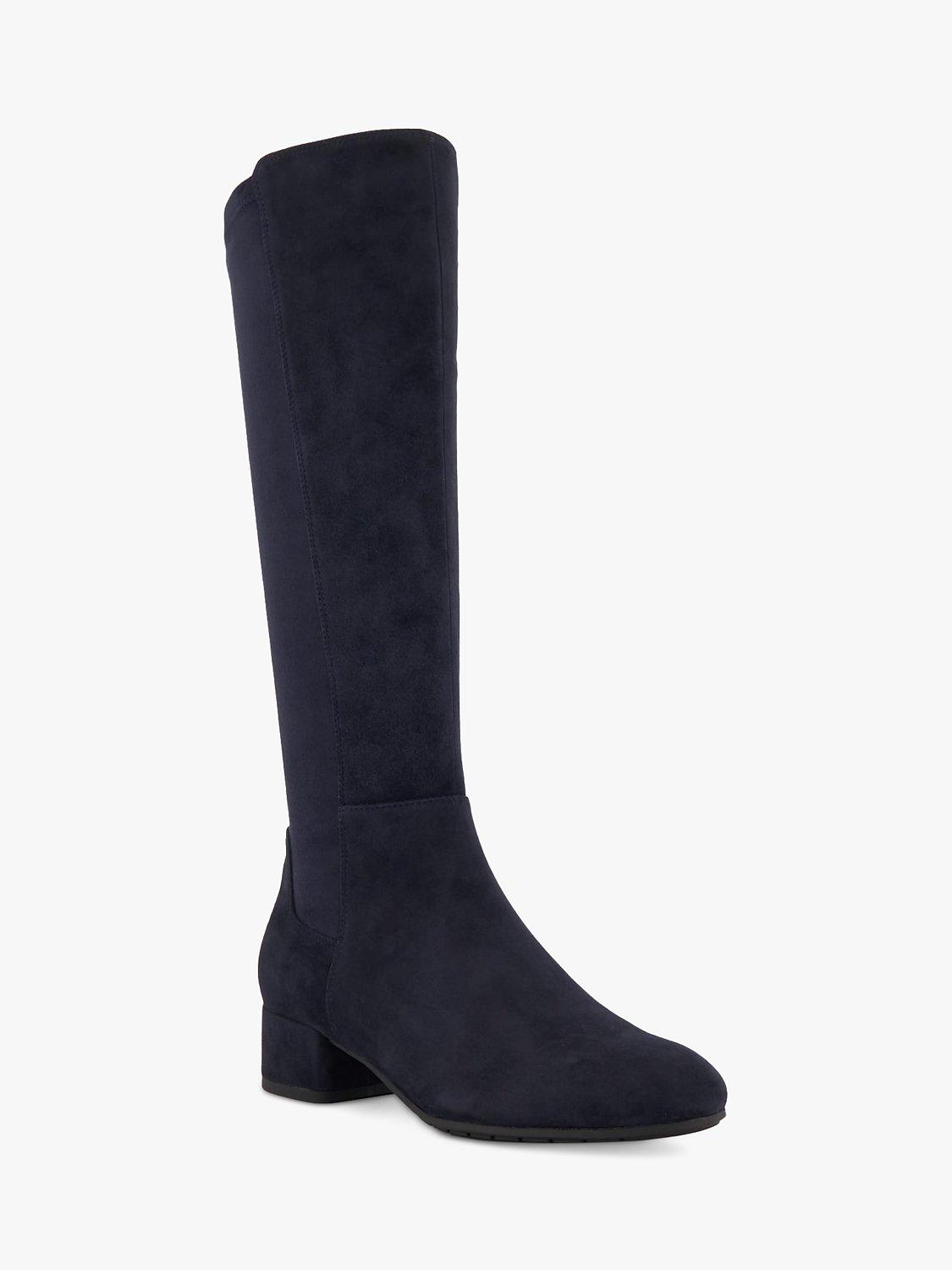 Dune Tayla Suede Knee High Boots Navy