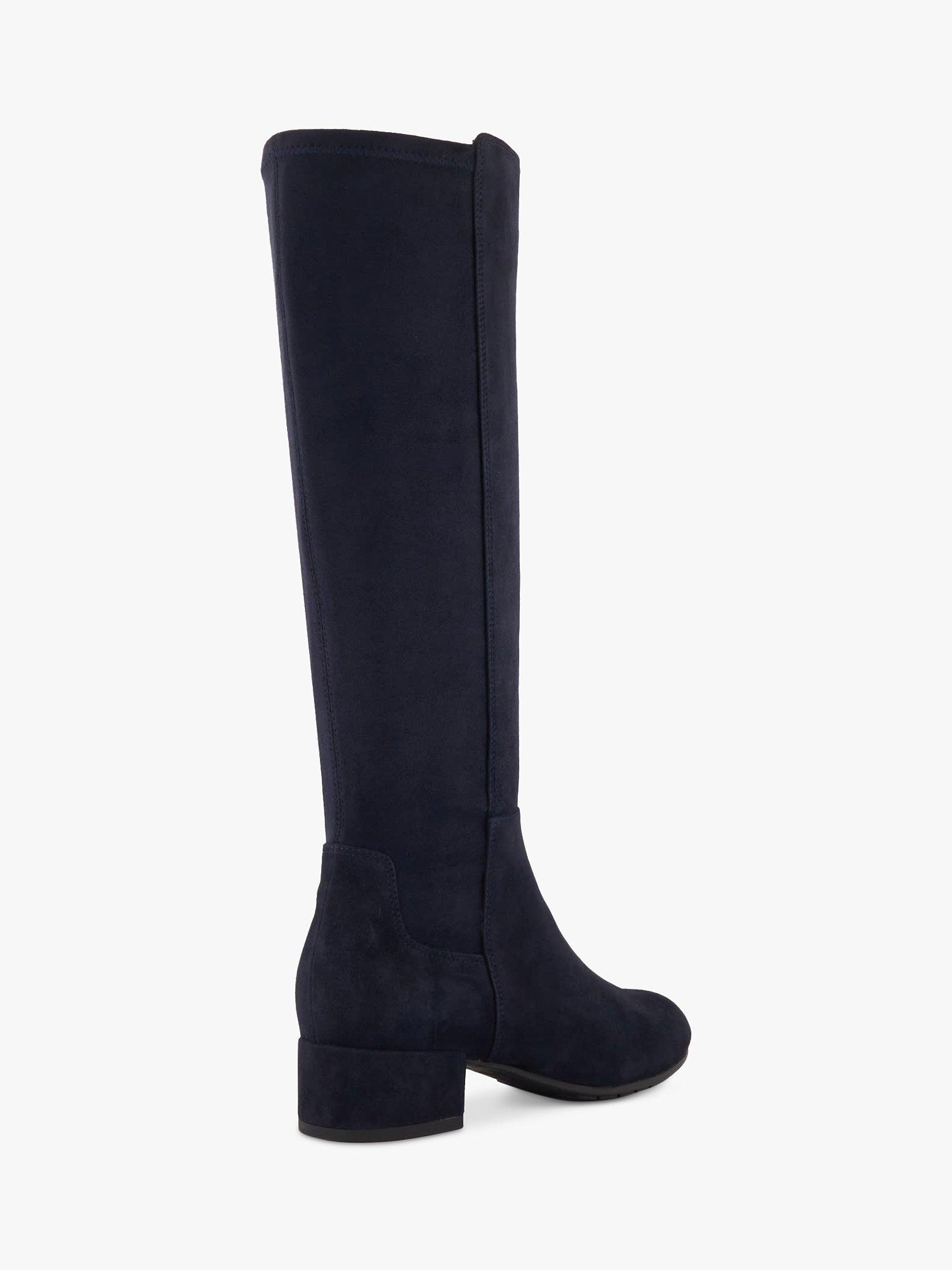 Product image 4 of 5, which shows Dune Tayla Suede Knee High Boots, Navy, 3