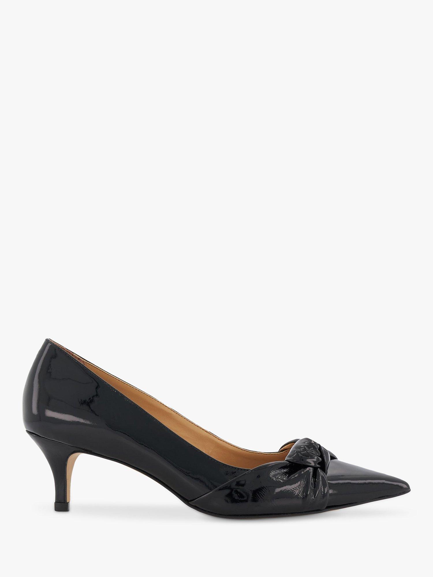 Dune Address Soft Knot Pointed Court Shoes Black Patent