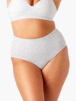 Ambra Organic Cotton Full Brief Knickers, Grey Marl