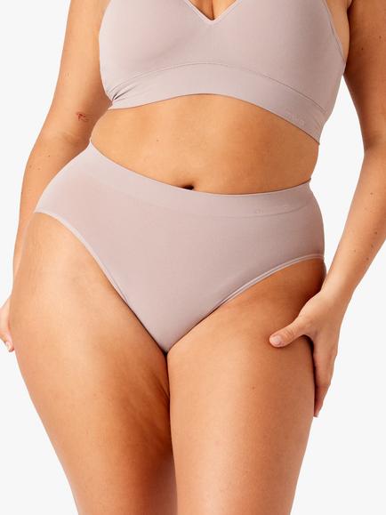 Ambra Bondi Bare High Cut Seamfree Comfort Knickers, Mushroom