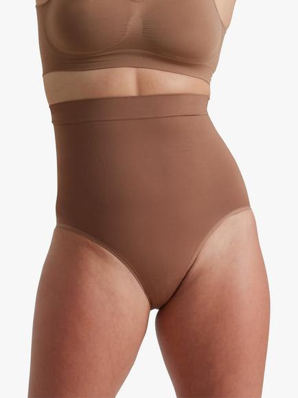 Ambra Powerlite Medium Control Shaping High Waist Knickers, Almond