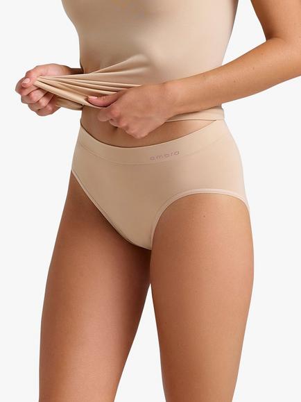 Ambra Bondi Bare High Cut Seamfree Comfort Knickers, Beige