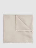 Reiss Liam Polka Dot Silk Pocket Square, New Stone