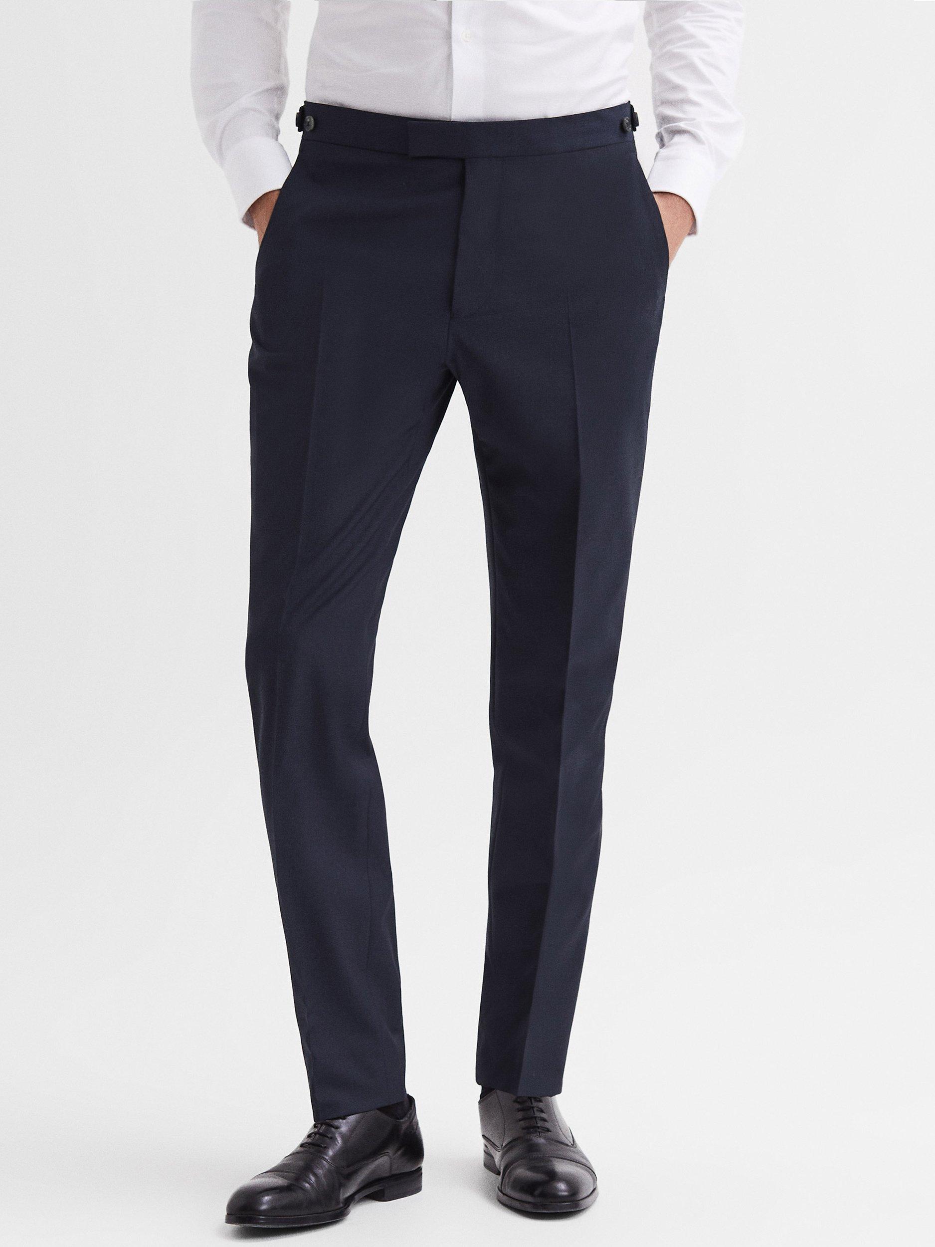 Reiss Hope Modern Fit Wool Blend Travel Suit Trousers, Navy