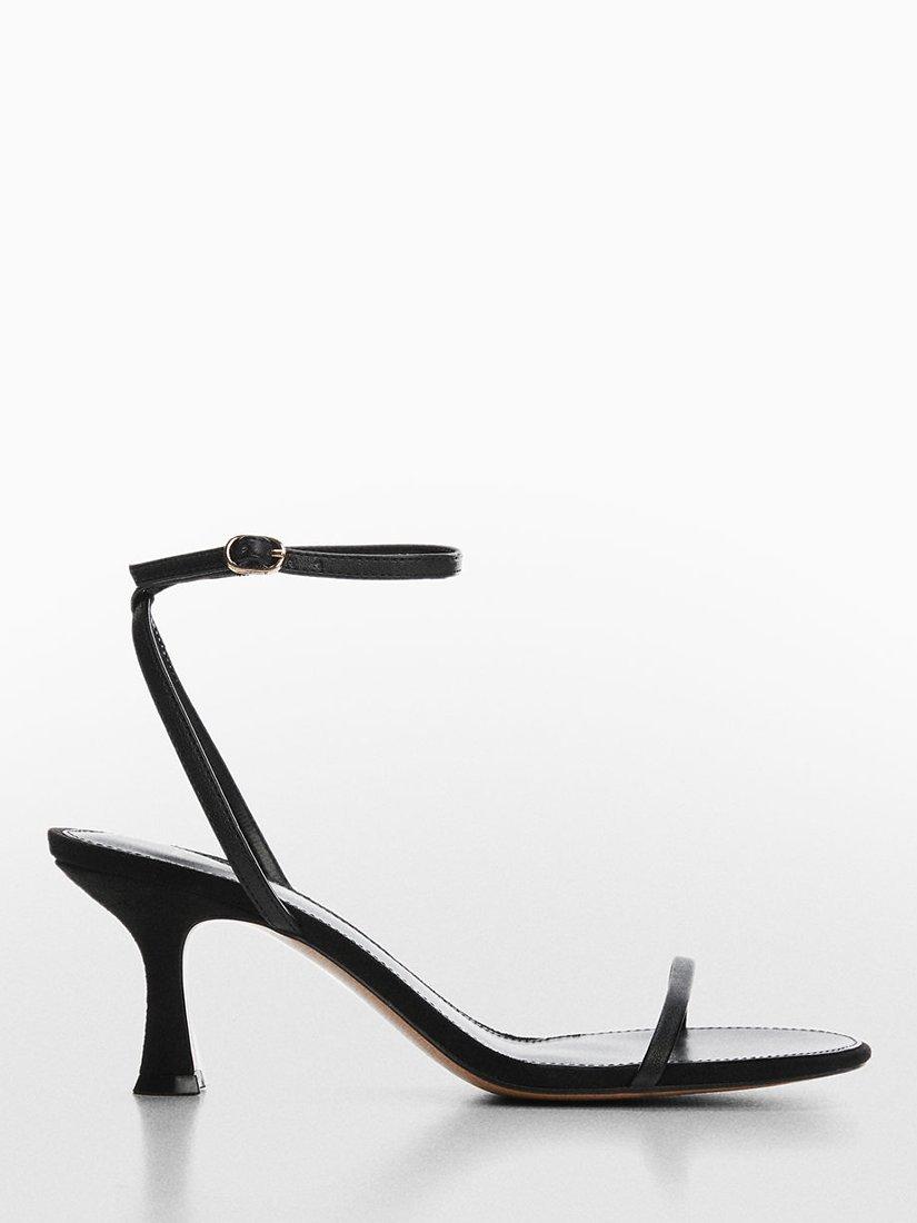 Mango Flo Kitten Heel Sandals, Black