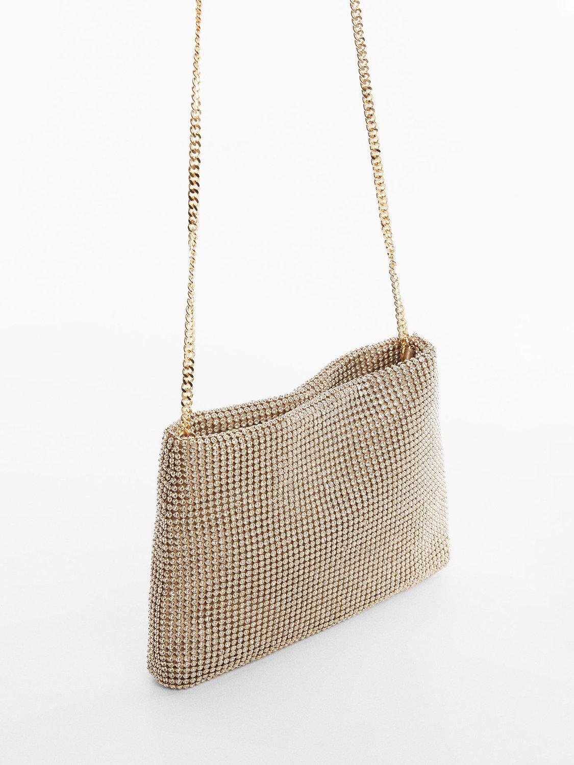 Mango Judith Small Embellished Handbag, Gold