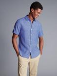 Charles Tyrwhitt Linen Slim Fit Short Sleeve Shirt, Lemon