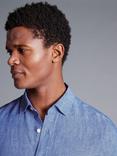Charles Tyrwhitt Linen Slim Fit Short Sleeve Shirt, Lemon