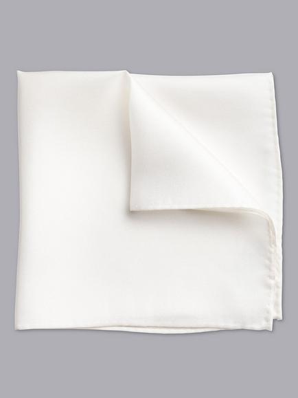 Charles Tyrwhitt Silk Pocket Square, White, White