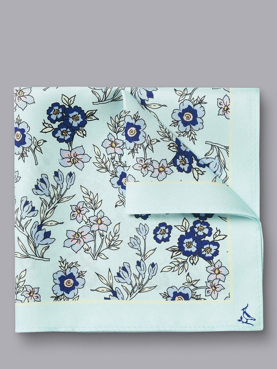 Charles Tyrwhitt Floral Silk Pocket Square, Spearmint